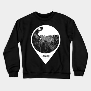 Managua, Nicaragua City Map - Travel Pin Crewneck Sweatshirt